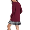 image:imagePrinStory Womens Long Sleeve Dress Knitted Crewneck Tunic with Pockets Fall and Winter Casual Fashion SweatshirtWine Red