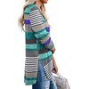 image:imagePrinStory Womens Long Sleeve Shirt Fall Tops Casual V Neck Side Split Shirt With Side ZipperFp Blue Stripe