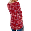 image:imagePrinStory Womens Long Sleeve Shirt Fall Tops Casual V Neck Side Split Shirt With Side ZipperFp Snowflake Red
