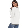 image:imagePrinStory Womens Long Sleeve Sweaters Loose Fit Crewneck Pullover Tops with Side Slits 2025 Fall Outfits Fashion ClothesBeige White