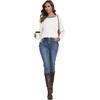 image:imagePrinStory Womens Long Sleeve Sweaters Loose Fit Crewneck Pullover Tops with Side Slits 2025 Fall Outfits Fashion ClothesBeige White