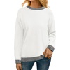 image:imagePrinStory Womens Long Sleeve Sweaters Loose Fit Crewneck Pullover Tops with Side Slits 2025 Fall Outfits Fashion ClothesBeige White
