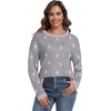 image:imagePrinStory Womens Long Sleeve Sweaters Loose Fit Crewneck Pullover Tops with Side Slits 2025 Fall Outfits Fashion ClothesGray Pink Star