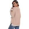 image:imagePrinStory Womens Long Sleeve Sweaters Loose Fit Crewneck Pullover Tops with Side Slits 2025 Fall Outfits Fashion ClothesLight Camel
