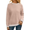 image:imagePrinStory Womens Long Sleeve Sweaters Loose Fit Crewneck Pullover Tops with Side Slits 2025 Fall Outfits Fashion ClothesLight Camel