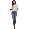 image:imagePrinStory Womens Long Sleeve Sweaters Loose Fit Crewneck Pullover Tops with Side Slits 2025 Fall Outfits Fashion ClothesWhite Camel Plaid