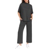 image:imagePrinStory Womens Lounge Set Summer 2 Piece Outfits Pullover Top and Wide Leg Pants Matching Sets 2026Dark Gray