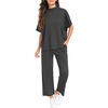 image:imagePrinStory Womens Lounge Set Summer 2 Piece Outfits Pullover Top and Wide Leg Pants Matching Sets 2026Dark Gray