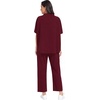image:imagePrinStory Womens Lounge Set Summer 2 Piece Outfits Pullover Top and Wide Leg Pants Matching Sets 2026Dark Red