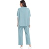 image:imagePrinStory Womens Lounge Set Summer 2 Piece Outfits Pullover Top and Wide Leg Pants Matching Sets 2026Light Blue
