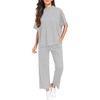 image:imagePrinStory Womens Lounge Set Summer 2 Piece Outfits Pullover Top and Wide Leg Pants Matching Sets 2026Light Gray
