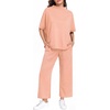 image:imagePrinStory Womens Lounge Set Summer 2 Piece Outfits Pullover Top and Wide Leg Pants Matching Sets 2026Light Pink