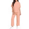 image:imagePrinStory Womens Lounge Set Summer 2 Piece Outfits Pullover Top and Wide Leg Pants Matching Sets 2026Light Pink