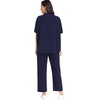 image:imagePrinStory Womens Lounge Set Summer 2 Piece Outfits Pullover Top and Wide Leg Pants Matching Sets 2026Navy Blue
