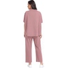 image:imagePrinStory Womens Lounge Set Summer 2 Piece Outfits Pullover Top and Wide Leg Pants Matching Sets 2026Purple Red