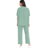 image:imagePrinStory Womens Lounge Set Summer 2 Piece Outfits Pullover Top and Wide Leg Pants Matching Sets 2026Turquoise