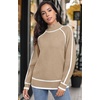 image:imagePrinStory Womens Mock Neck Pullover Sweater Long Sleeve Color Block Loose Knit 2024 Fall and Winter Basic Trend Outfits