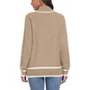image:imagePrinStory Womens Mock Neck Pullover Sweater Long Sleeve Color Block Loose Knit 2024 Fall and Winter Basic Trend Outfits