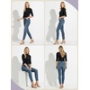 image:imagePrinStory Womens Mock Neck Short Sleeve Tops  Non See Through Business Casual Shirts for Office TravelWrinkle Free Slim Fit Blouse Carbon Black US XL