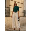 image:imagePrinStory Womens Mock Neck Tops Short Sleeve Turtleneck Slim Fit Basic Shirt for Business Casual Work Dressy Wear S2XLDark Green