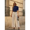 image:imagePrinStory Womens Mock Neck Tops Short Sleeve Turtleneck Slim Fit Basic Shirt for Business Casual Work Dressy Wear S2XLNavy Blue
