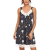 image:imagePrinStory Womens Nightgown Vneck Chemise Sleepwear Lace Nightwear Soft Lingerie for WomenBlack Moon Ghost