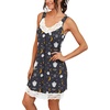 image:imagePrinStory Womens Nightgown Vneck Chemise Sleepwear Lace Nightwear Soft Lingerie for WomenBlack Moon Ghost