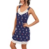 image:imagePrinStory Womens Nightgown Vneck Chemise Sleepwear Lace Nightwear Soft Lingerie for WomenBlue Christmas Dog