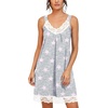 image:imagePrinStory Womens Nightgown Vneck Chemise Sleepwear Lace Nightwear Soft Lingerie for WomenPink Star