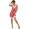image:imagePrinStory Womens Nightgown Vneck Chemise Sleepwear Lace Nightwear Soft Lingerie for WomenRed Snowman