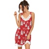 image:imagePrinStory Womens Nightgown Vneck Chemise Sleepwear Lace Nightwear Soft Lingerie for WomenRed Snowman