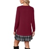 image:imagePrinStory Womens OnePieces Tunic Dress  Flowy Fall Lightweight Soft Casual Work Party Vacation Long Sleeve Pleated SkirtWine Red