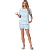 image:imagePrinStory Womens Pajama Set 2 Piece Lounge Sets Soft Pajamas Lightweight Pjs with PocketsLight Blue Stripe