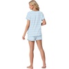 image:imagePrinStory Womens Pajama Set 2 Piece Lounge Sets Soft Pajamas Lightweight Pjs with PocketsLight Blue Stripe