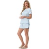 image:imagePrinStory Womens Pajama Set 2 Piece Lounge Sets Soft Pajamas Lightweight Pjs with PocketsLight Blue Stripe