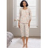 image:imagePrinStory Womens Pajama Set Capri Pjs Sets 2 Piece Soft Lounge Sets Sleepwear with PocketsFpapricot Tableware
