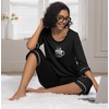 image:imagePrinStory Womens Pajama Set Capri Pjs Sets 2 Piece Soft Lounge Sets Sleepwear with PocketsFpblack Coffee Cup