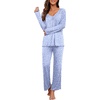 image:imagePrinStory Womens Pajama Set Long Sleeve Sleepwear Ladies Lounge Set Soft Pjs Loungewear 2026Fpspot Blue