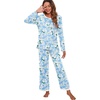 image:imagePrinStory Womens Pajama Set Long Sleeve Sleepwear Ladies Soft Pjs Lounge Set 2026Jasmine Blue