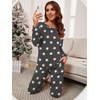 image:imagePrinStory Womens Pajama Set Long Sleeve Sleepwear Nightwear Soft Pjs Lounge Sets With PocketsFpdark Gray Wh Star