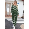 image:imagePrinStory Womens Pajama Set Long Sleeve Sleepwear Nightwear Soft Pjs Lounge Sets With PocketsFpdark Green Wh Star