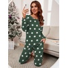 image:imagePrinStory Womens Pajama Set Long Sleeve Sleepwear Nightwear Soft Pjs Lounge Sets With PocketsFpdark Green Wh Star