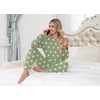 image:imagePrinStory Womens Pajama Set Long Sleeve Sleepwear Nightwear Soft Pjs Lounge Sets With PocketsFplight Green Wh Star