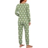 image:imagePrinStory Womens Pajama Set Long Sleeve Sleepwear Nightwear Soft Pjs Lounge Sets With PocketsFplight Green Wh Star