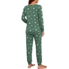 image:imagePrinStory Womens Pajama Set Long Sleeve Sleepwear Nightwear Soft Pjs Lounge Sets With PocketsWhite Star Green
