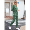 image:imagePrinStory Womens Pajama Set Long Sleeve Sleepwear Nightwear Soft Pjs Lounge Sets With PocketsWhite Star Green