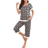 image:imagePrinStory Womens Pajama Set Short Sleeve Shirt and Capri Pants Sleepwear Pjs Sets Lounge SetFpgray Star
