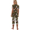 image:imagePrinStory Womens Pajama Set Short Sleeve Shirt and Capri Pants Sleepwear Pjs Sets with PocketsFpbk Leaf Butterfly