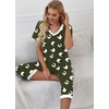 image:imagePrinStory Womens Pajama Set Short Sleeve Shirt and Capri Pants Sleepwear Pjs Sets with PocketsFpgreen Black Sheep