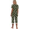 image:imagePrinStory Womens Pajama Set Short Sleeve Shirt and Capri Pants Sleepwear Pjs Sets with PocketsFpgreen Black Sheep